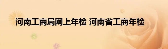 河南工商局网上年检 河南省工商年检
