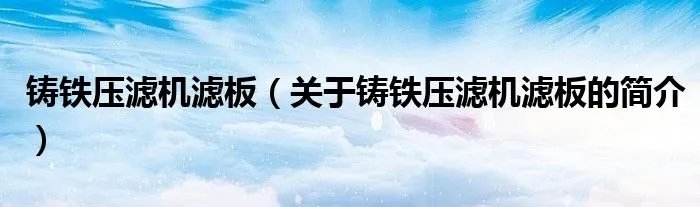 铸铁压滤机滤板（关于铸铁压滤机滤板的简介）