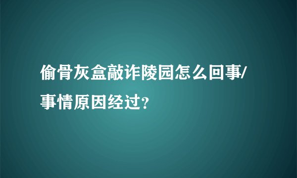 偷骨灰盒敲诈陵园怎么回事/事情原因经过？