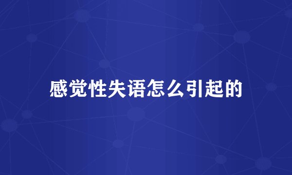 感觉性失语怎么引起的