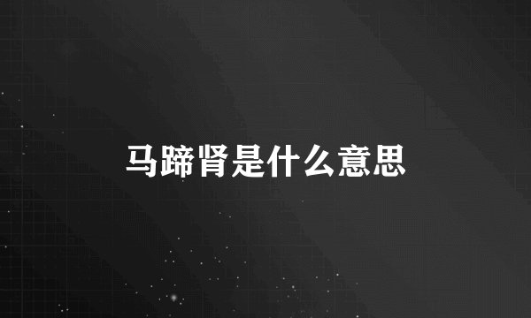 马蹄肾是什么意思