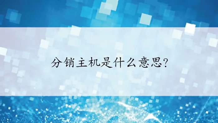 分销主机是什么意思？