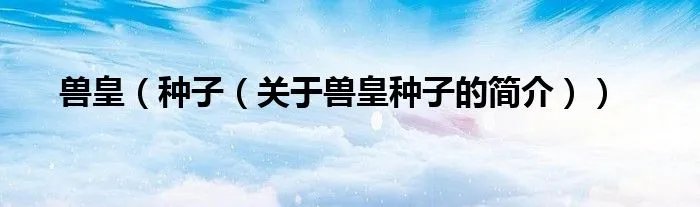 兽皇（种子（关于兽皇种子的简介））