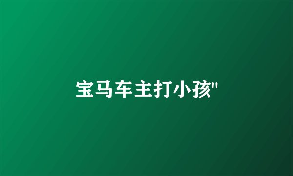 宝马车主打小孩