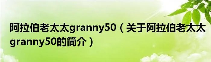 阿拉伯老太太granny50（关于阿拉伯老太太granny50的简介）