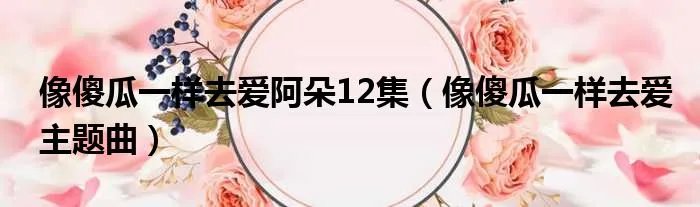 像傻瓜一样去爱阿朵12集（像傻瓜一样去爱主题曲）