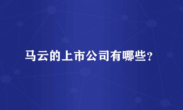 马云的上市公司有哪些?