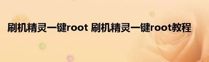 刷机精灵一键root 刷机精灵一键root教程