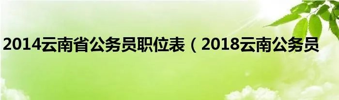 2014云南省公务员职位表（2018云南公务员