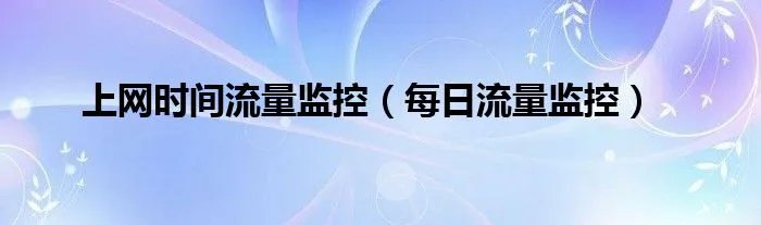 上网时间流量监控（每日流量监控）
