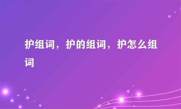 护组词，护的组词，护怎么组词