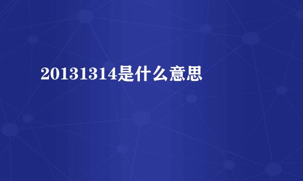 20131314是什么意思