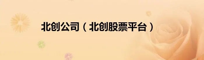 北创公司（北创股票平台）