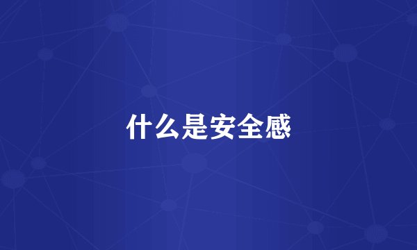 什么是安全感