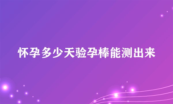 怀孕多少天验孕棒能测出来