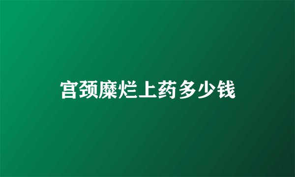宫颈糜烂上药多少钱