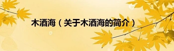 木酒海（关于木酒海的简介）