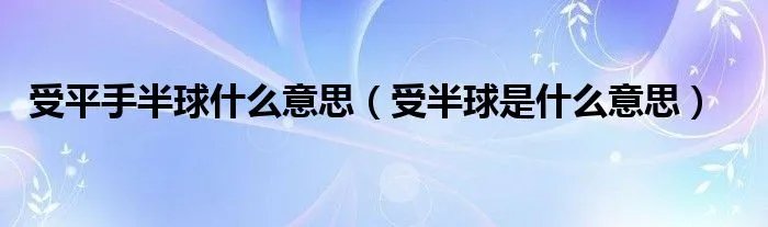 受平手半球什么意思（受半球是什么意思）