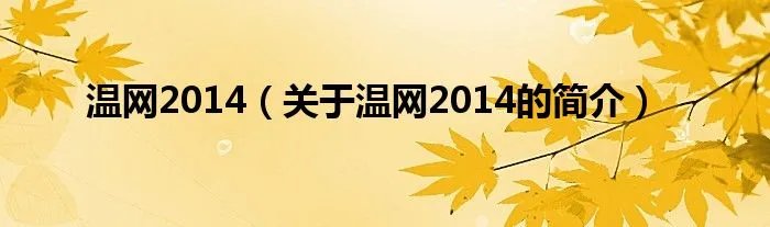 温网2014(关于温网2014的简介)