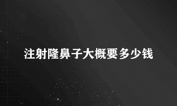 注射隆鼻子大概要多少钱