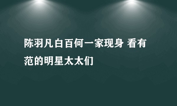 陈羽凡白百何一家现身 看有范的明星太太们