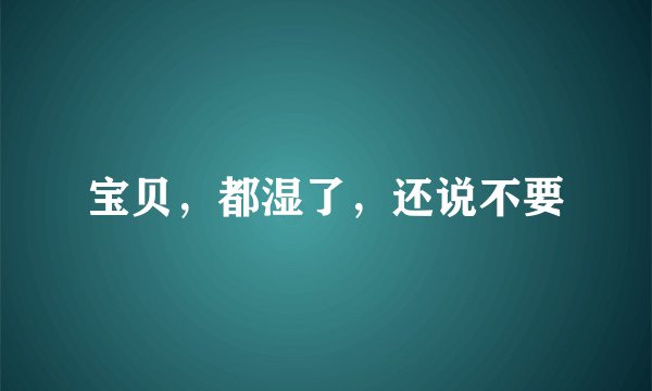 宝贝，都湿了，还说不要