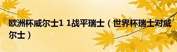 欧洲杯威尔士1 1战平瑞士（世界杯瑞士对威尔士）