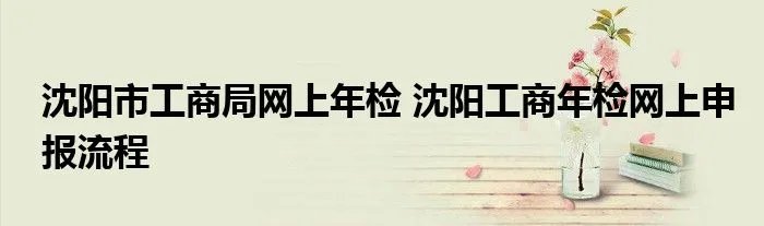 沈阳市工商局网上年检 沈阳工商年检网上申报流程