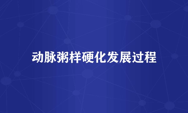 动脉粥样硬化发展过程