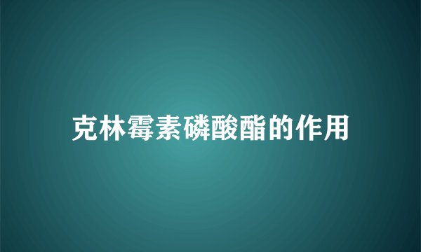 克林霉素磷酸酯的作用