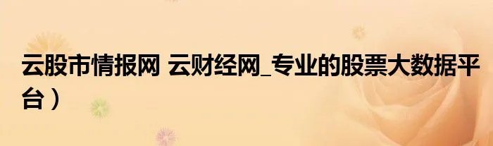 云股市情报网 云财经网_专业的股票大数据平台)