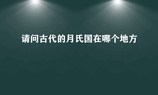 请问古代的月氏国在哪个地方