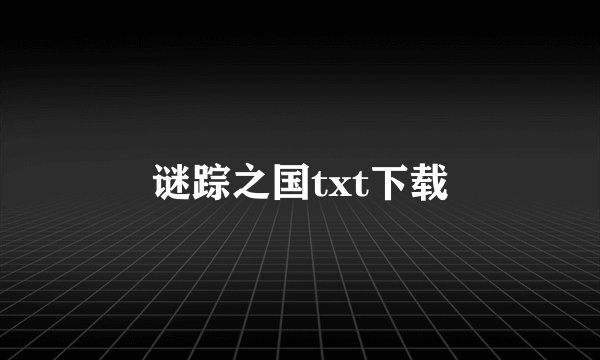 谜踪之国txt下载