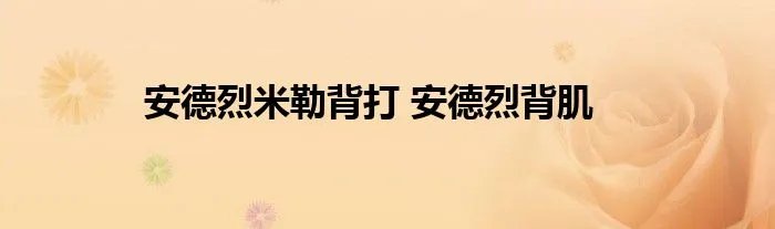安德烈米勒背打 安德烈背肌