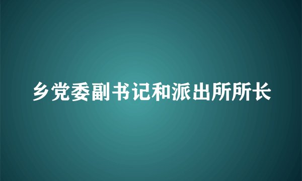 乡党委副书记和派出所所长