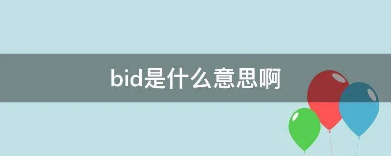 bid是什么意思啊