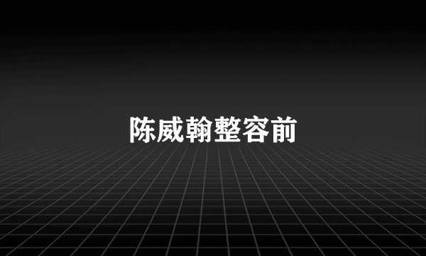 陈威翰整容前