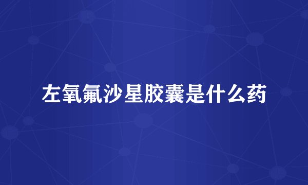 左氧氟沙星胶囊是什么药