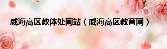 威海高区教体处网站（威海高区教育网）
