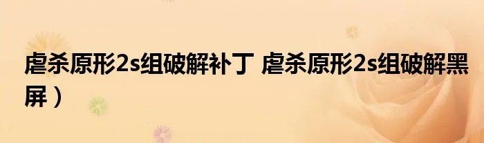 虐杀原形2s组破解补丁 虐杀原形2s组破解黑屏）