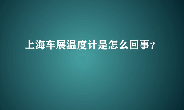 上海车展温度计是怎么回事？
