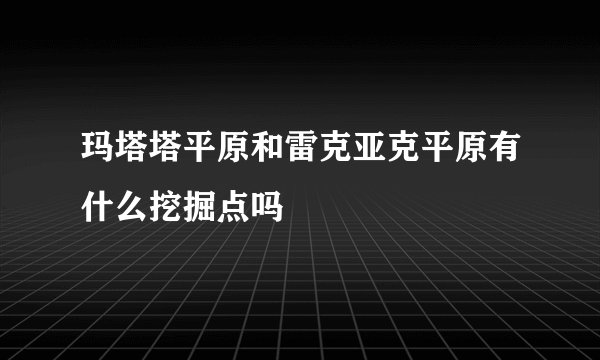 玛塔塔平原和雷克亚克平原有什么挖掘点吗