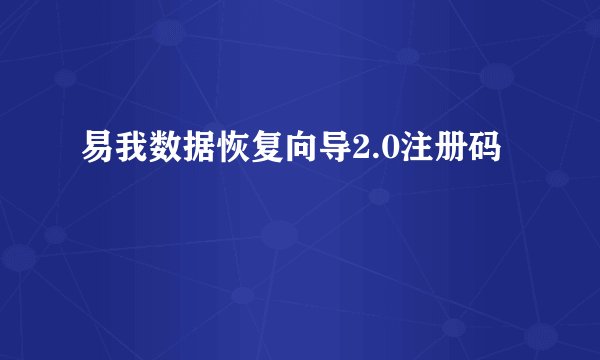 易我数据恢复向导2.0注册码