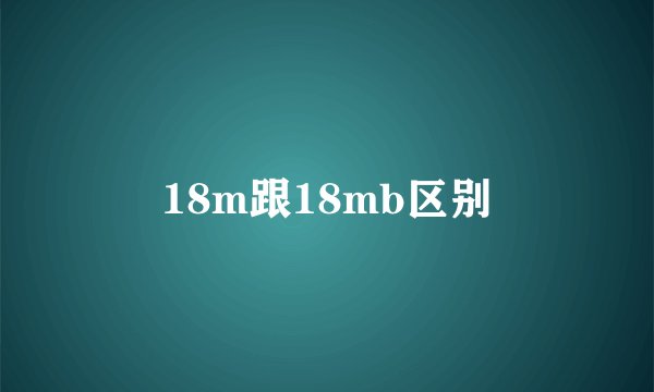 18m跟18mb区别