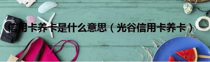 信用卡养卡是什么意思（光谷信用卡养卡）