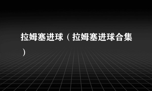拉姆塞进球（拉姆塞进球合集）