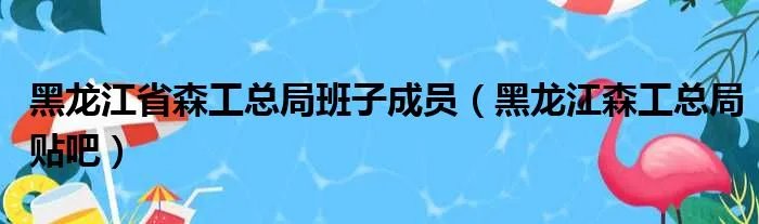 黑龙江省森工总局班子成员（黑龙江森工总局贴吧）