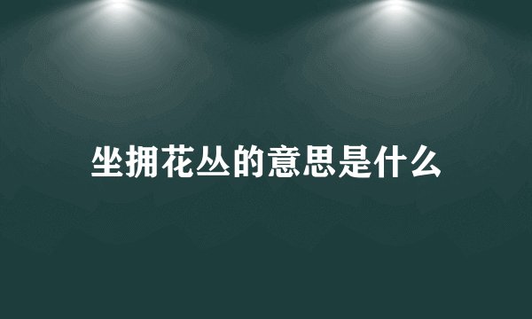 坐拥花丛的意思是什么