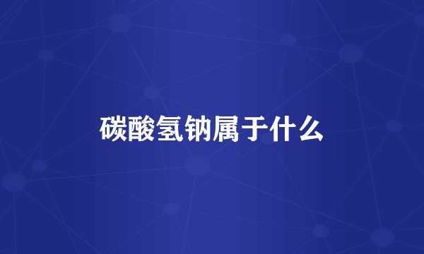 碳酸氢钠属于什么