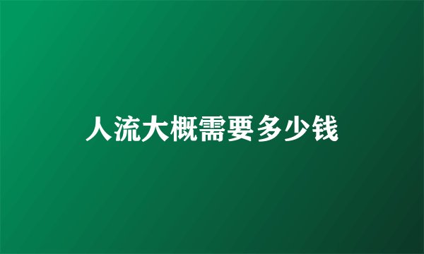 人流大概需要多少钱